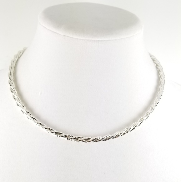 QVC Jewelry - Sterling Multi-Strand Diamond Cut Twisted Omega